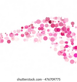 Bubbles Circle Dots Unique Pink Bright Vector Background