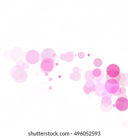 Bubbles Circle Dots Unique Pink Bright Vector Background