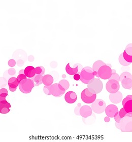Bubbles Circle Dots Unique Pink Bright Vector Background