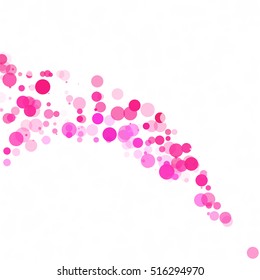 Bubbles Circle Dots Unique Pink Bright Vector Background