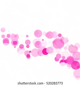 Bubbles Circle Dots Unique Pink Bright Vector Background