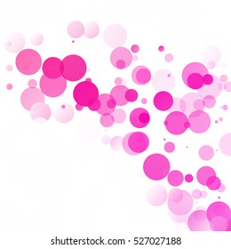 Bubbles Circle Dots Unique Pink Bright Vector Background