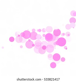 Bubbles Circle Dots Unique Pink Bright Vector Background