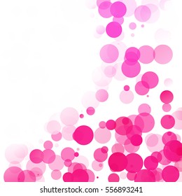 Bubbles Circle Dots Unique Pink Bright Vector Background