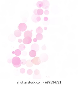 Bubbles Circle Dots Unique Pink Bright Vector Background