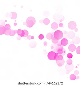 Bubbles Circle Dots Unique Pink Bright Vector Background