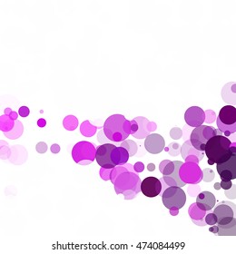 Bubbles Circle Dots Unique Purple Bright Vector Background