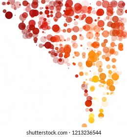 Bubbles Circle Dots Unique Red Bright Vector Background