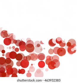 Bubbles Circle Dots Unique Red Bright Vector Background