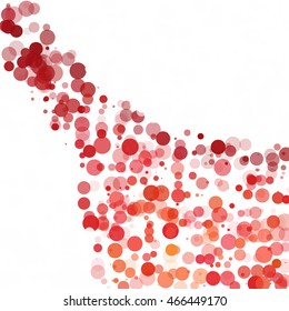 Bubbles Circle Dots Unique Red Bright Vector Background