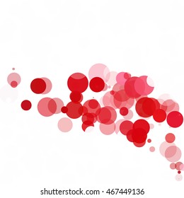 Bubbles Circle Dots Unique Red Bright Vector Background