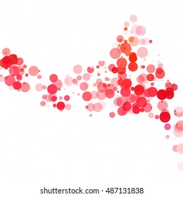 Bubbles Circle Dots Unique Red Bright Vector Background