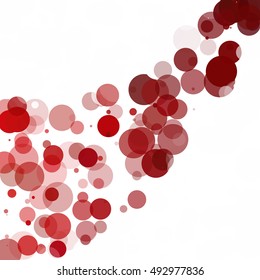 Bubbles Circle Dots Unique Red Bright Vector Background