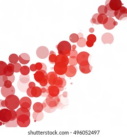 Bubbles Circle Dots Unique Red Bright Vector Background