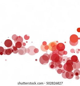 Bubbles Circle Dots Unique Red Bright Vector Background