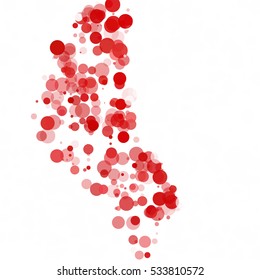 Bubbles Circle Dots Unique Red Bright Vector Background