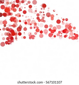 Bubbles Circle Dots Unique Red Bright Vector Background