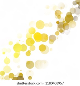 Bubbles Circle Dots Unique Yellow Bright Vector Background