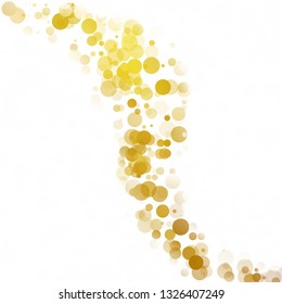 Bubbles Circle Dots Unique Yellow Bright Vector Background