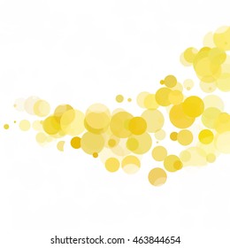 Bubbles Circle Dots Unique Yellow Bright Vector Background
