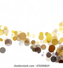 Bubbles Circle Dots Unique Yellow Bright Vector Background