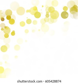 Bubbles Circle Dots Unique Yellow Bright Vector Background