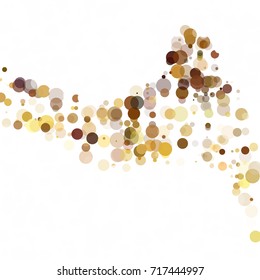 Bubbles Circle Dots Unique Yellow Bright Vector Background
