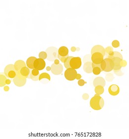 Bubbles Circle Dots Unique Yellow Bright Vector Background