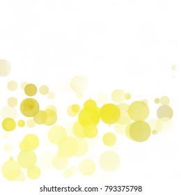 Bubbles Circle Dots Unique Yellow Bright Vector Background