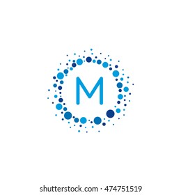 Bubbles Circles Letter M Vector