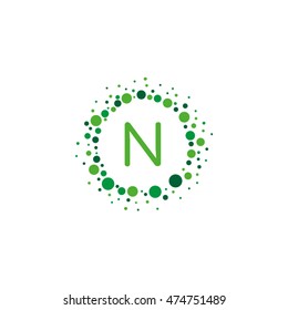 Bubbles Circles Letter N Vector