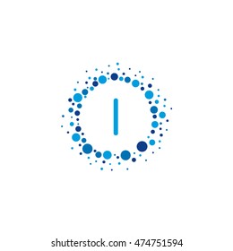 Bubbles Circles Letter I Vector