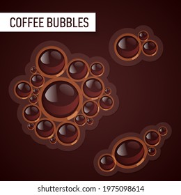 Bubbles of coffe on a  brown-chocolate background