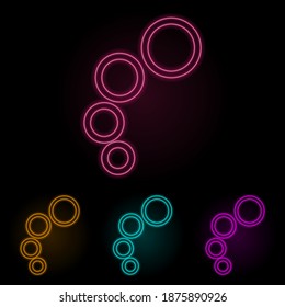 bubbles color neon set. Simple thin line, outline vector of web icons for ui and ux, website or mobile application