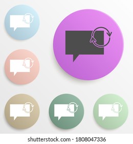 burbujas que se comunican con el signo del conjunto de colores de la insignia de actualización. Glifo simple, vector plano de iconos web para ui y ux, sitio web o aplicación móvil