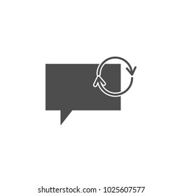 bubbles communicating with the sign of the update icon. Elements of web icon. Premium quality graphic design icon. Signs and symbols collection icon for websites, web design on white background