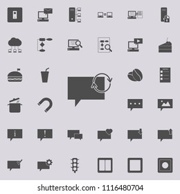 bubbles communicating with the sign of the update icon. Detailed set of  Minimalistic  icons. Premium quality graphic design sign. One of the collection icons for websites, web on colored background