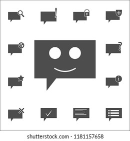 bubbles communicating with a smile icon. web icons universal set for web and mobile