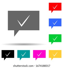 bubbles communicating with the text multi color style icon. Simple thin line, outline vector of web icons for ui and ux, website or mobile application