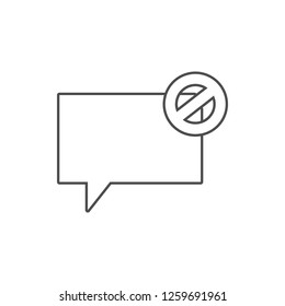 bubbles of communication with the ban icon. Element of web for mobile concept and web apps icon. Thin line icon for website design and development, app development