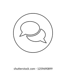 bubbles of communication in a circle icon. Element of web for mobile concept and web apps icon. Thin line icon for website design and development, app development