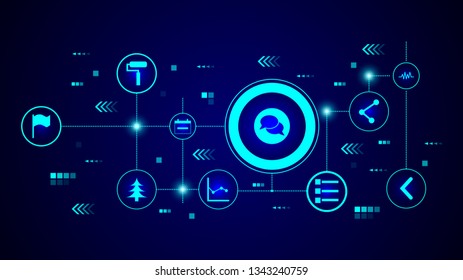 bubbles of communication in a circle icon. From Web set