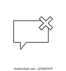 bubbles of communication with the critic icon. Element of web for mobile concept and web apps icon. Thin line icon for website design and development, app development