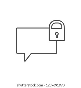 bubbles of communication with the lock icon. Element of web for mobile concept and web apps icon. Thin line icon for website design and development, app development