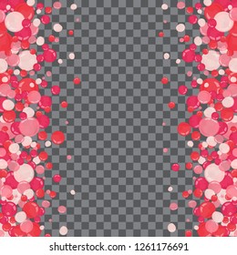 Bubbles  confetti splash on transparent background. Magic vector waves with particles isolated on black background. Bubbles form stardust.