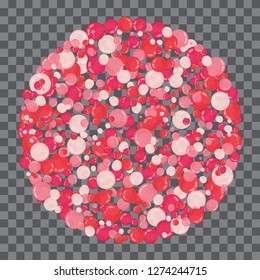 Bubbles confetti splash on transparent background. Magic vector waves with particles isolated on black background. Bubbles form stardust. 