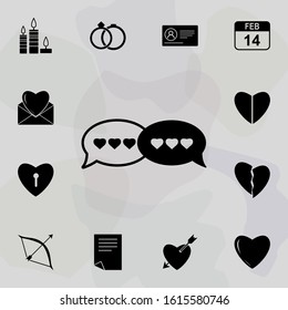 Bubbles conversation of lovers icon. Web icons universal set for web and mobile
