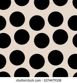 Bubbles, dots or circles background. Abstract vector colored pattern on a white background. Black and Beige.