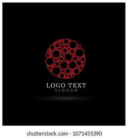 Bubbles & Dots Logo. Icon & Symbol Vector Template.