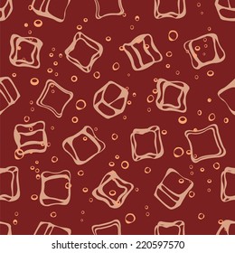 Bubbles drink and ice seamless pattern